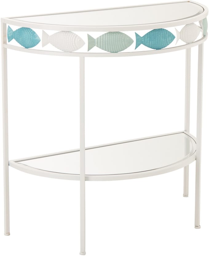 J-Line console Vijs - metaal - lichtblauw/wit