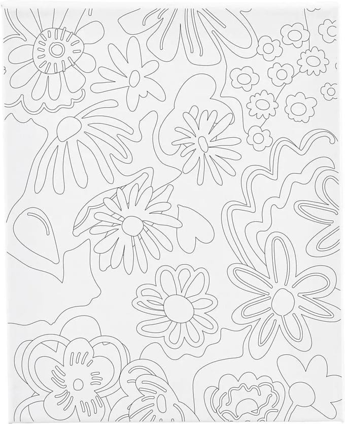 Creativ Company Schildercanvas met print Bloemen 24x30 cm
