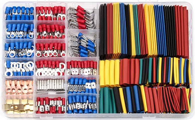 Kabelschoen + krimpkous assortiment doos - 678 delig