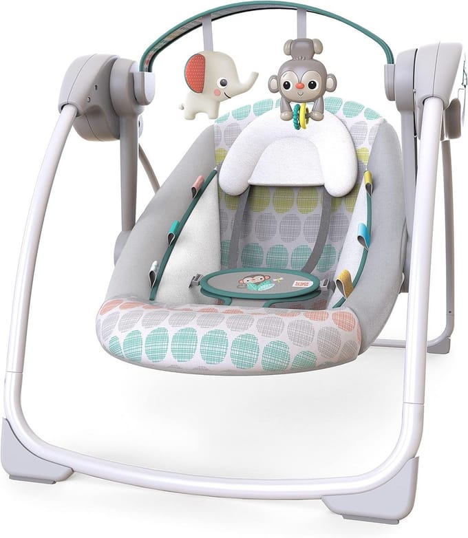 Draagbare schommel - Babyschommelstoel - Baby ontspannen - WhisperQuiet technologie - 2 posities - Meerkleurig