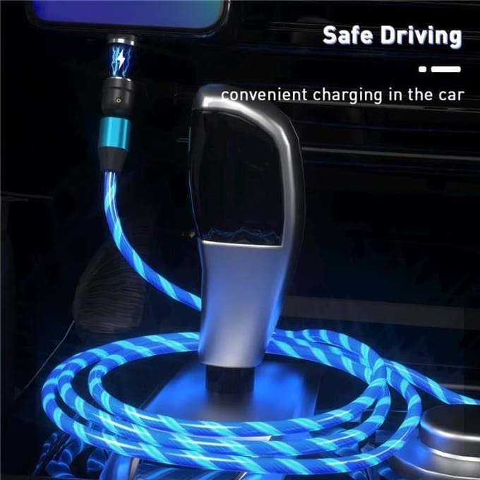 Rood Type C-1m -magnetische USB type c-kabel met 540° roterende LED-verlichting, snelladen, USB-Micro-kabel, voor iPhone 12