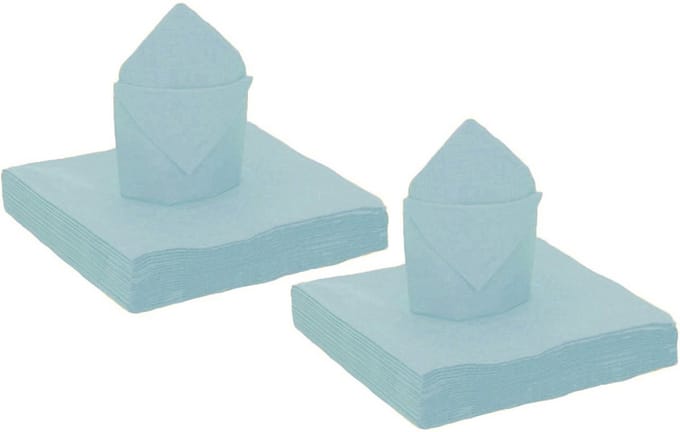 Santex feest servetten - 100x stuks - lichtblauw - 40 x 40 cm - papier
