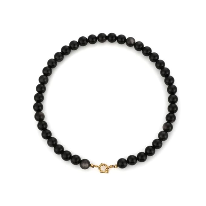 Bijoutheek Collier Kralen Stenen 10mm Black
