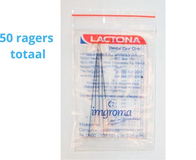 Lactona Interdentaal Ragers - Medium 5mm - Blauw - 10 gripzak x 5 stuks - Voordeelpakket