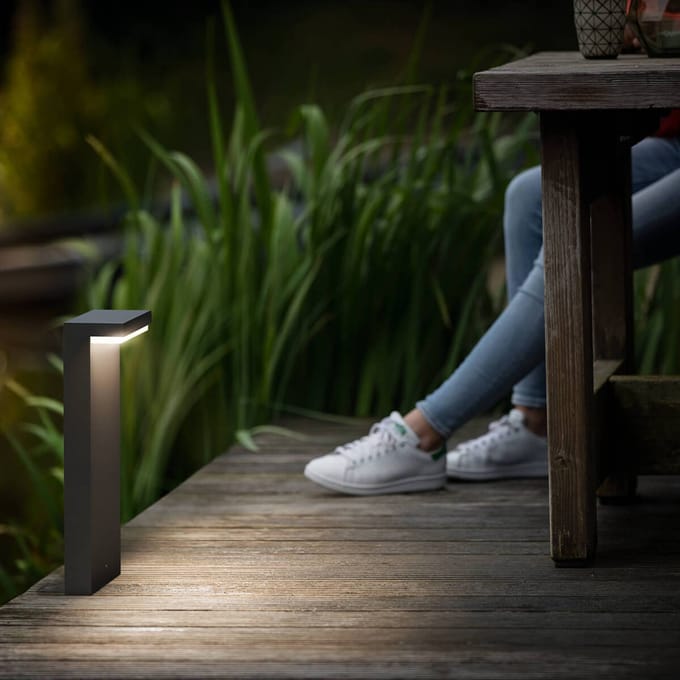Philips Bustan sokkellamp voor buiten - antraciet - klein