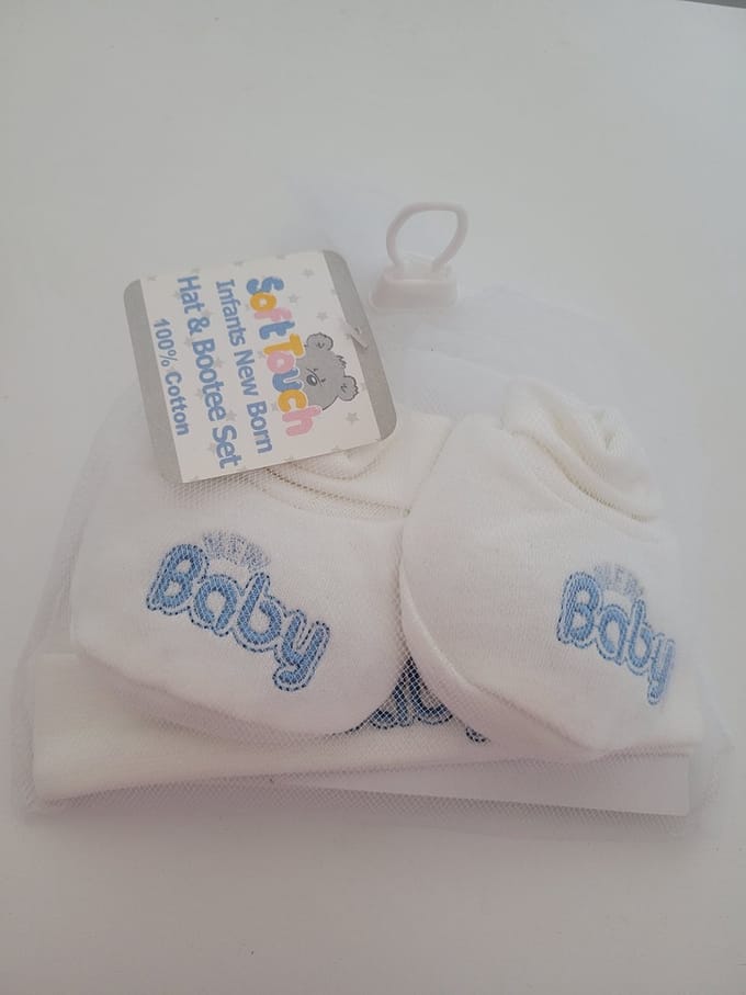 Soft Touch baby cadeau setje van roze slofjes en muts - Daddy's best