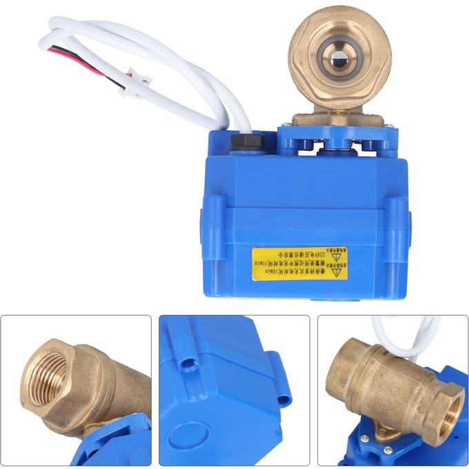 Vanne à bille motorisée DN15 Laiton Passage direct Raccord hydraulique avec indication DC220V