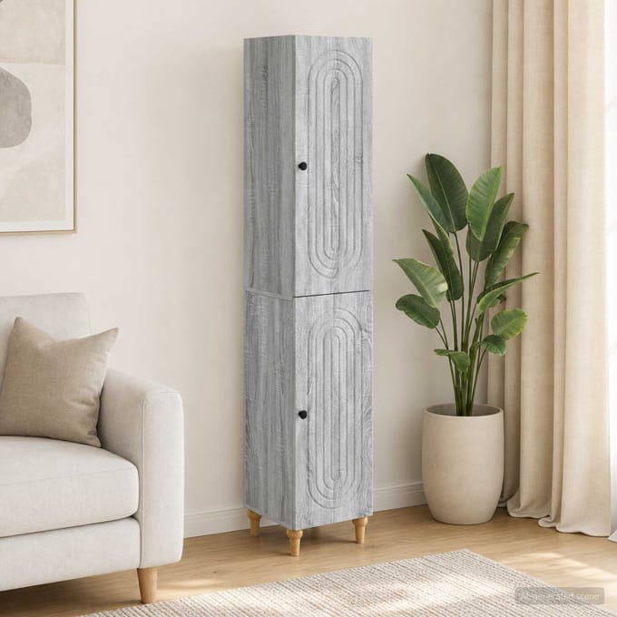 vidaXL - Kast - Set - 2 - st - Grijs - Sonoma - Bewerkt - hout