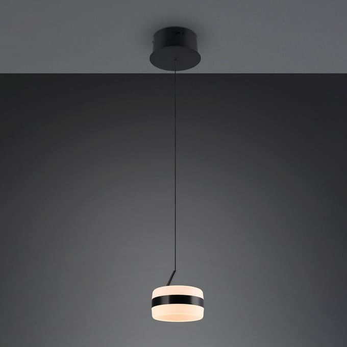 Trio Lighting LED hanglamp Dios, zwart, Ø 15 cm, metaal, CCT