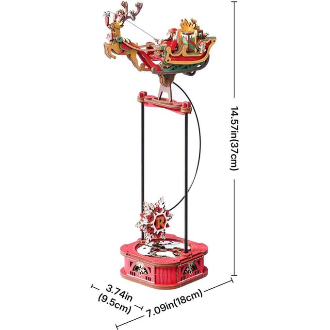 Robotime Santa on Sleigh - ROKR Gravity Swing - MCD05 - Bouwpakket - Knutselen - Kerst