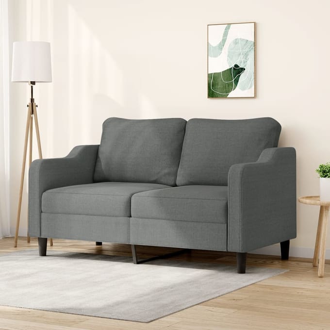 vidaXL - Tweezitsbank - 140 - cm - stof - donkergrijs