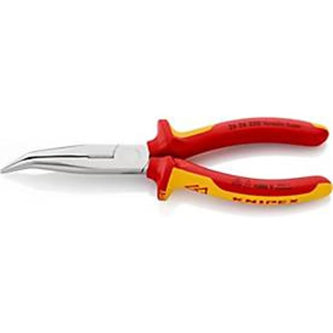 KNIPEX Rondbek tang 200 mm, VDE tot 1000 V, 40° schuin, vanadium-elektrostaal, meer-componentengreep