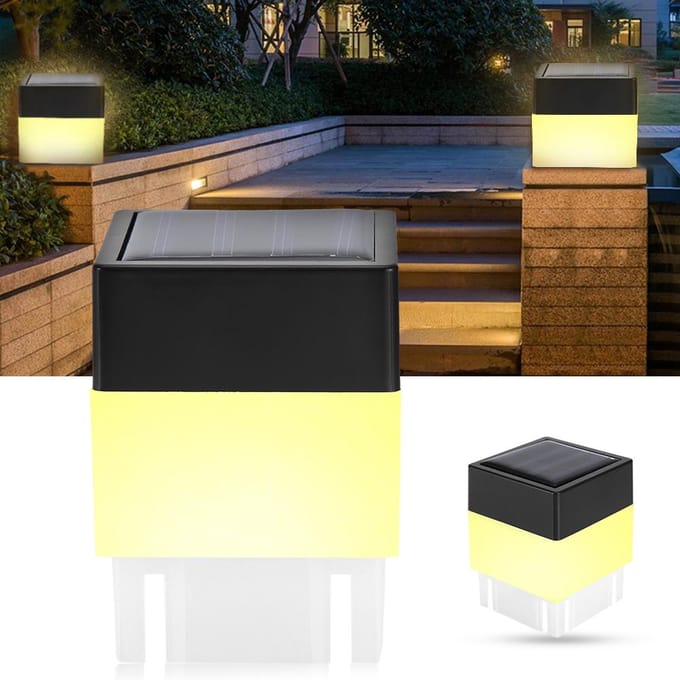 LED Vierkant Warm Wit Licht op Zonne-energie voor Tuinhek Buitendecoratie