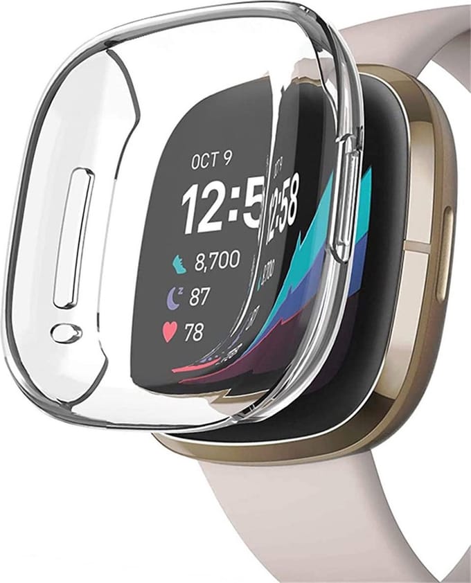 Screenprotector + Hoesje geschikt voor Fitbit Versa 3 - Transparant