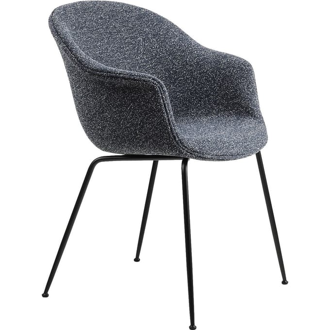 Gubi Bat Dining Stoel volledig bekleed Conic Base - Around Bouclé Dedar 023