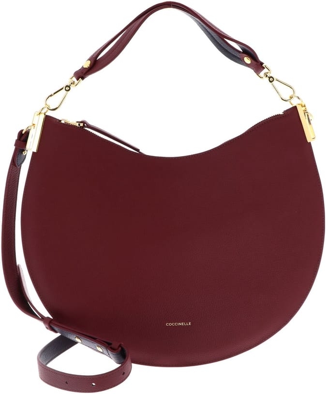 COCCINELLE Leren schoudertas Sunup Handbag Double Grainy Leather Ribes / Prune (rood)paars