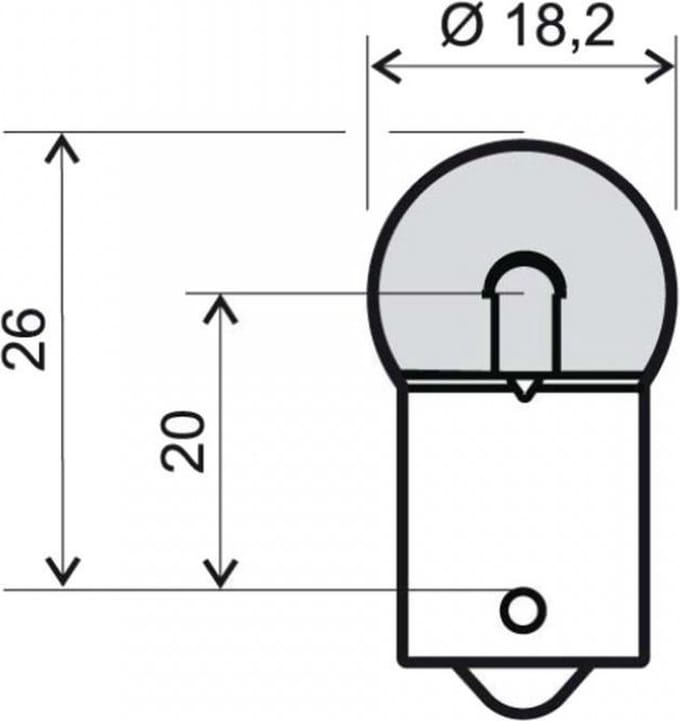gloeilamp rms 12v 10w base type ba15s g18 voor motor auto scooter per stuk nieuw