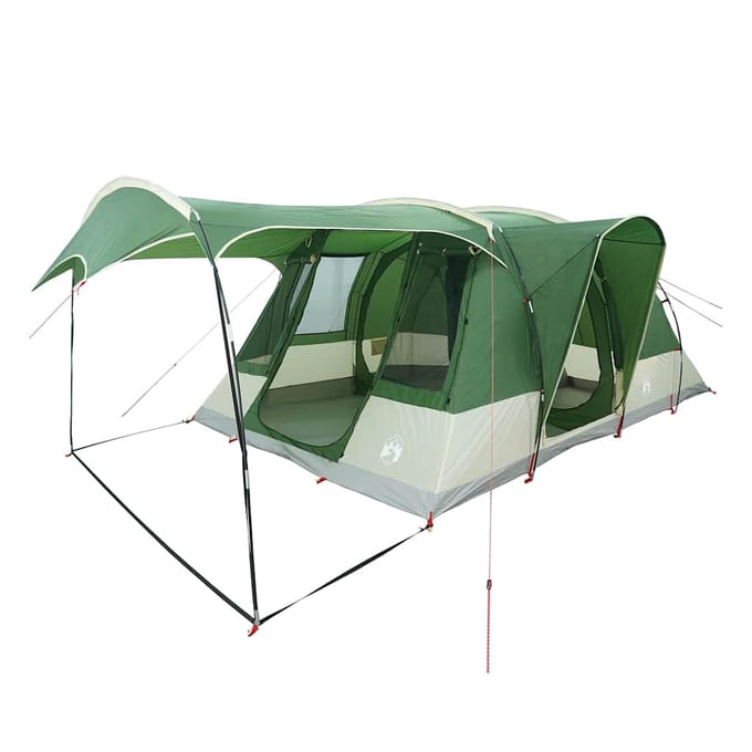 Vidaxl Tente de Camping, 5 Personnes, Tunnel, Vert, Imperméable