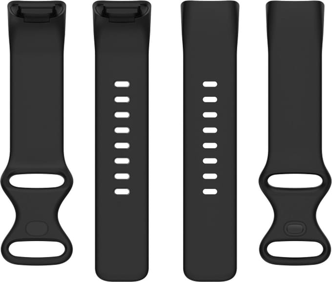 Siliconen bandje - geschikt voor Fitbit Charge 5 / Charge 6 - maat M/L - zwart