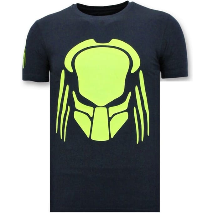 T-shirt Heren met Opdruk - Predator Neon Print - 6396BNW2 - Blauw