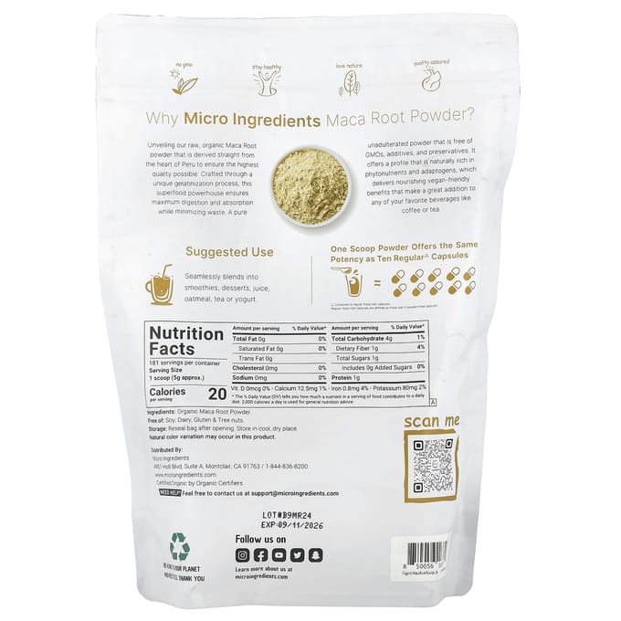 Biologisch Macawortelpoeder, 907G (2lb)