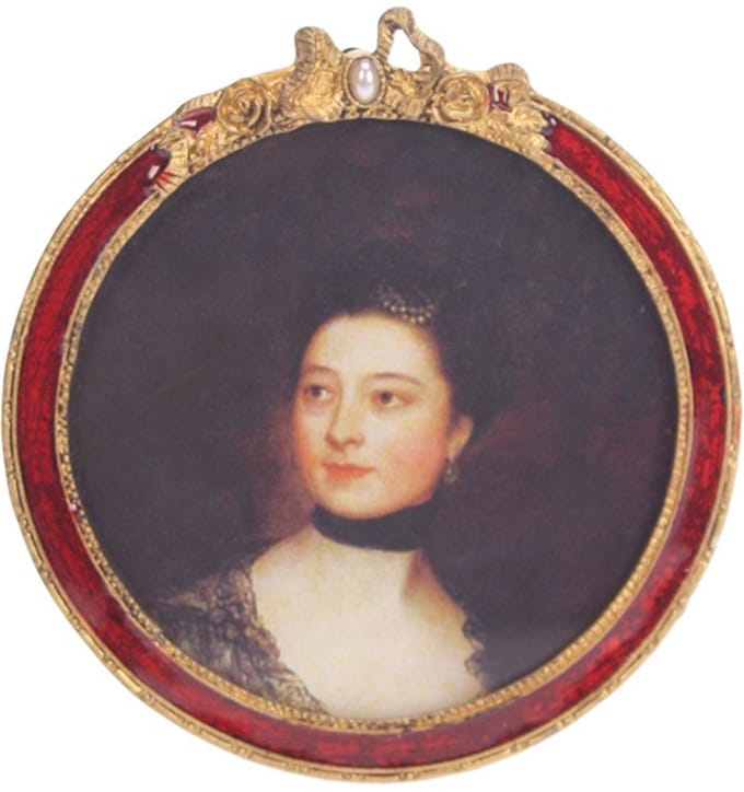 AL - Ronde Fotolijst - 9 x 9 cm - Rood / Goud