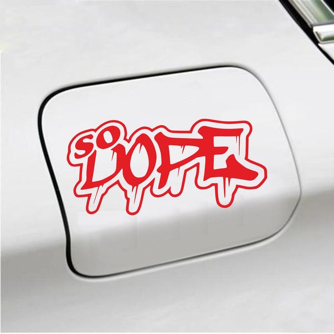 Bumpersticker - So Dope - 8,2 X 15 - Rood