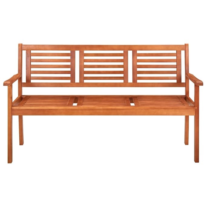 vidaXL - Tuinbank - 3-zits - met - kussen - 150 - cm - massief - eucalyptushout