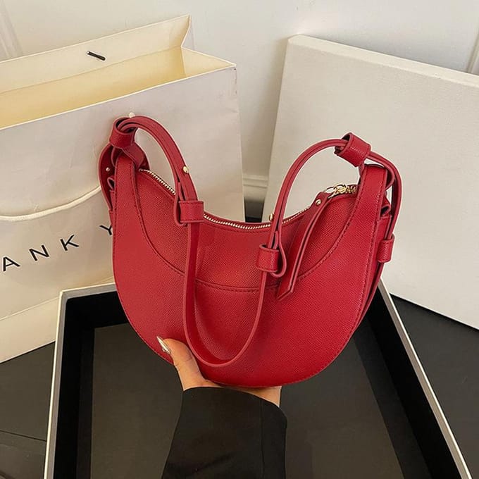 Luxe okseltassen High-end gesplitste schoudertas/crossbodytas 26cm*20cm*8cm red