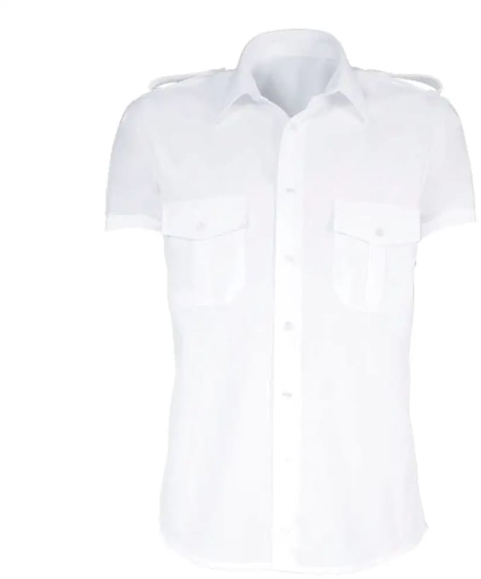 Giovanni Capraro 8-1 Heren Pilot Shirt wit overhemd | Maat 44 | Korte mouw