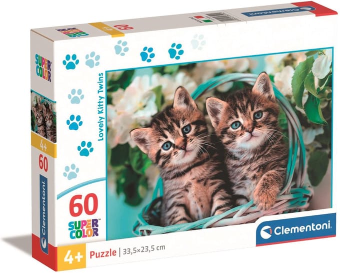 Clementoni Jigsaw Puzzle Super Color Lovely Kitty Twins 60 pcs. 2D Puzzels
