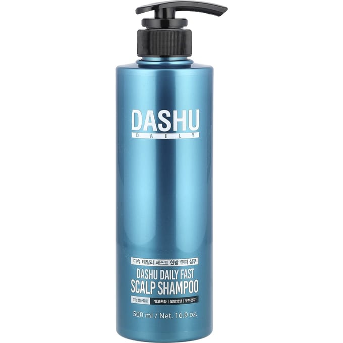Dashu, daily fast, herbal scalp shampoo, 500ml (16.9oz) blue