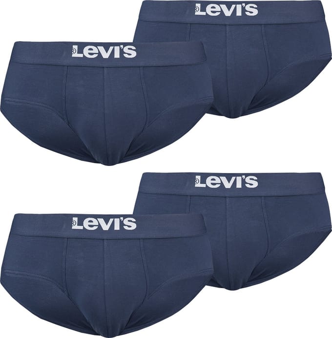 BOXERS 4-pack Levi's effen basis herenslips, gemaakt van biologisch katoen