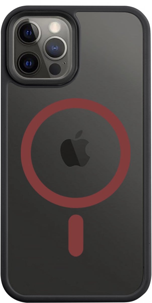 Tactical iPhone 12/12 Pro MagForce Hyperstealth 2.0 Cover – Hoesje met Losse Klikbare Knoppen – Black/Red
