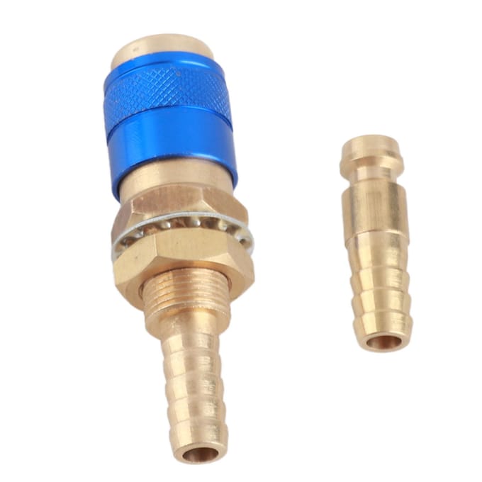 8mm Lasbranderslang Adapter Messing Connector Snelkoppeling Fitting Kit voor MIG TIG Laspistool Blauw