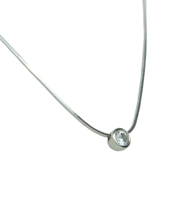 Contemporary Diamond Pendant White Gold