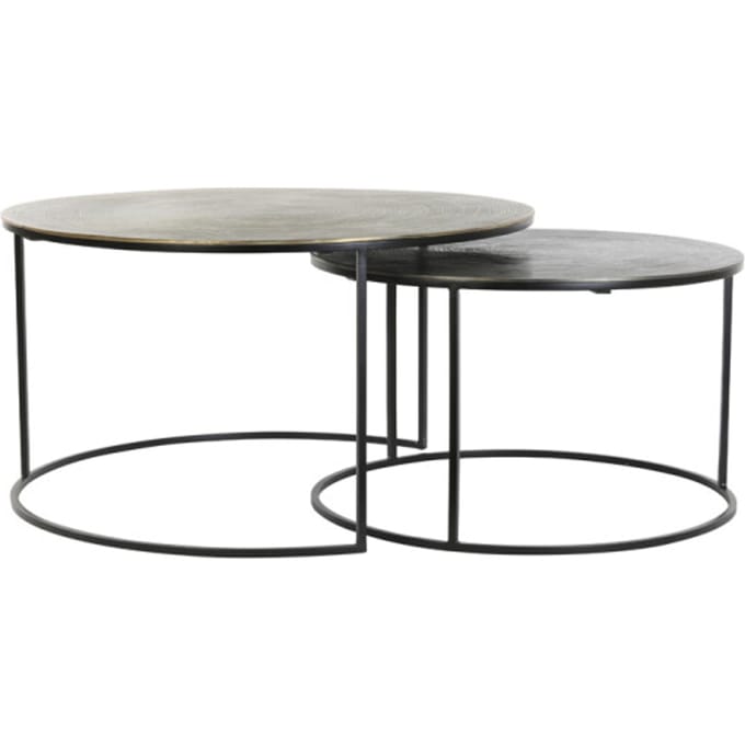 Light & Living Salontafel Primo - Brons/Zwart - Ø61+Ø76cm - Modern
