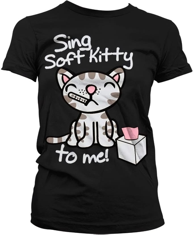 The Big Bang Theory Dames Tshirt -L- Sing Soft Kitty To Me Zwart