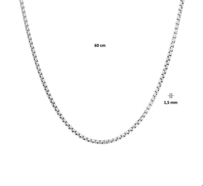 Zilver Gerhodineerde Collier venetiaans bol 1 1329058 60 cm