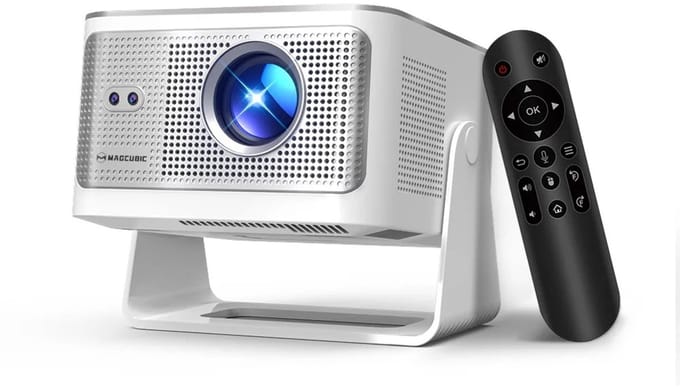 Golaro Beamer - Projector - Mini Beamer - Mini Projector - Draagbare Beamer 8K - Voice Control - Wifi - Wit - Afstandsbediening