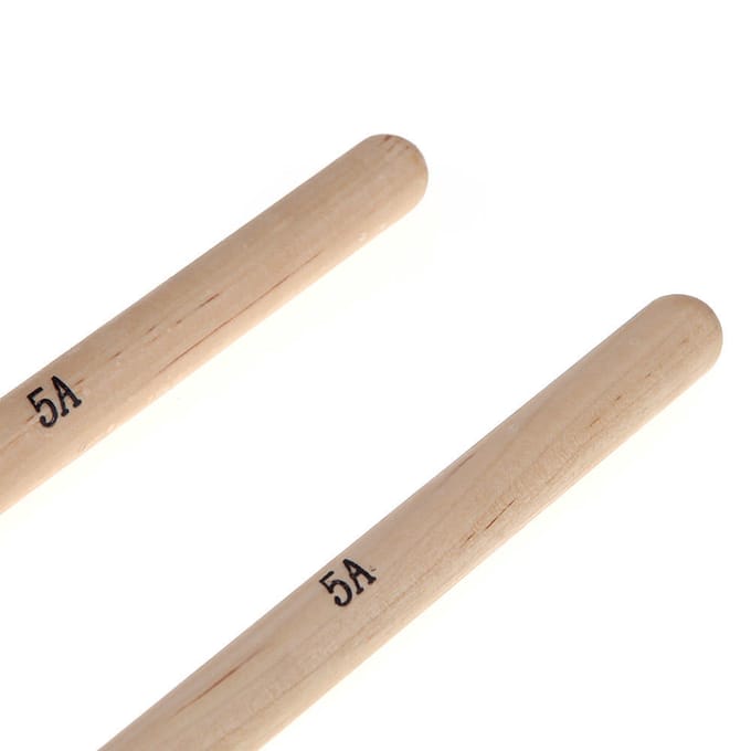Paar 5A esdoornhouten drumsticks voor drumstel lichtgewicht professioneel beige