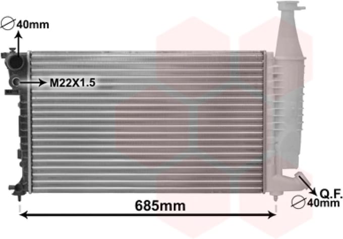 Van Wezel - RADIATOR VOOR CITROEN BERLINGO 1996-2002 0000133008