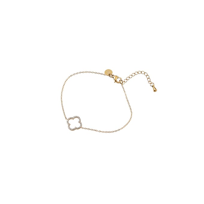 Go Dutch Label Armband (Sieraad) Sparkly Clover Bracelet Goud
