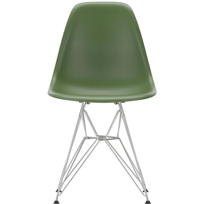Vitra - DSR Eames Plastic Sidechair - verchroomd - forest RE - groen
