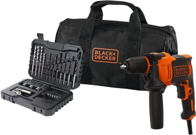 B+D 710W klopboormachine met accessoireset, in softbag