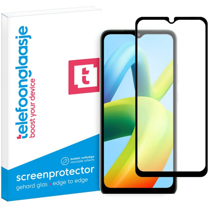 Xiaomi Redmi A1 4G screenprotector gehard glas Edge to Edge