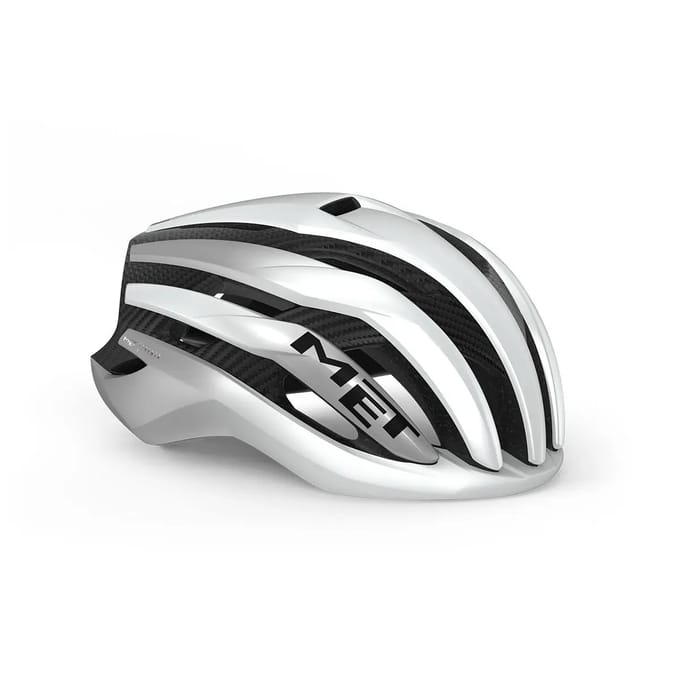 MET Trenta 3K Carbon MIPS Fietshelm - Maat S - White Silver Metallic Matt