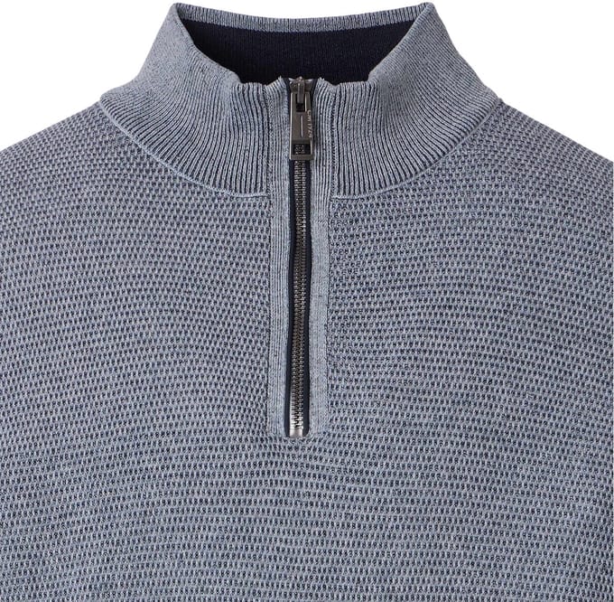 CASA MODA comfort fit schipperstrui - blauw - wit - grijs