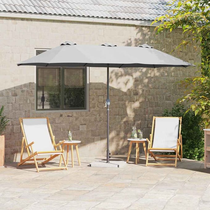 vidaXL - Tuinparasol - 370 - x - 197 - x - 239 - cm - Polyester - en - Aluminium - Zand