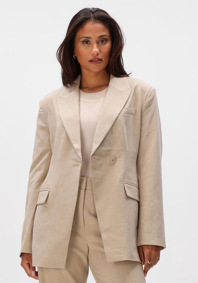 Minus Mswelma Blazer Blazers Dames - Beige - Maat 36